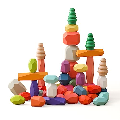 Piedras de Equilibrio y bloques de construcción de Madera Waldorf