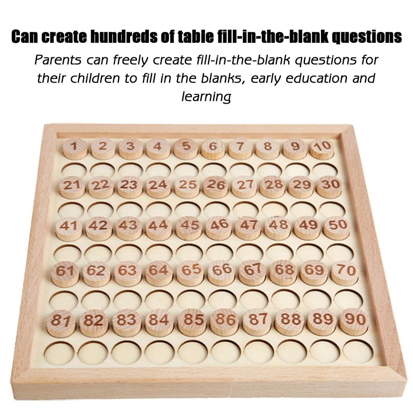Set de 10 Tableros Montessori de Madera para Contar del 1 al 100